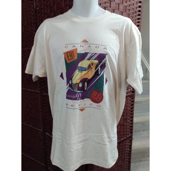Fruit of the Loom Other - Vintage 90s Hot Rod Car Show T shirt Single Stitch XL Canada Eh Mexico Ole